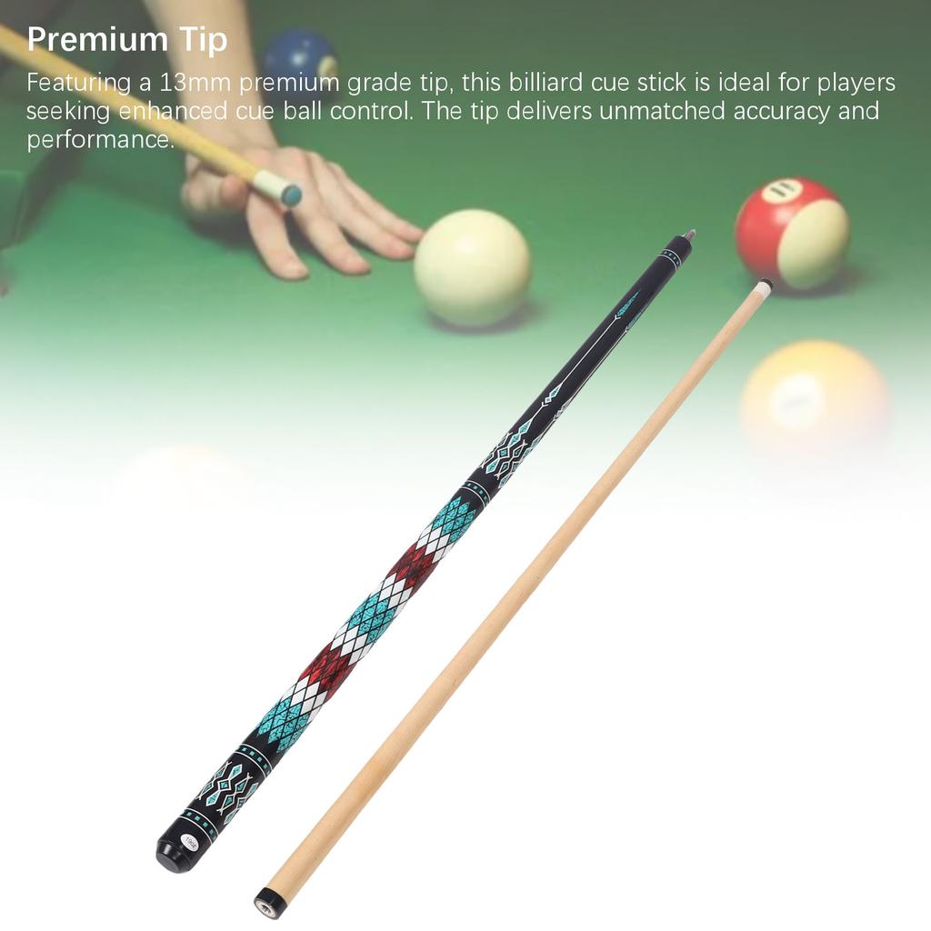Wood Pool Cue Stick with 13mm Tip 1/2 Slip Billiard Cue Stick 2 Section Pool Table Stick Billiards Supplies