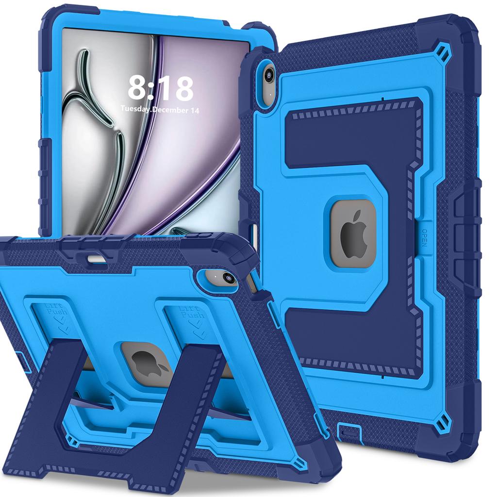 Applicable To iPad Air13-inch Contrasting Color Silicone Folding Bracket, Tablet Protective Case, iPad Air11 Armor Protective Case