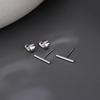 925 Silver Geometry Studs Earring for Women Splicing Korean Hip Hop Versatile Jewelry Gift