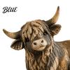 Country Style Shelf Decorations Farmhouse Highland Cow Figurine Resin Scottish Bull Statue Rustic Detailed Pastoral Home Accessories Tabletop
