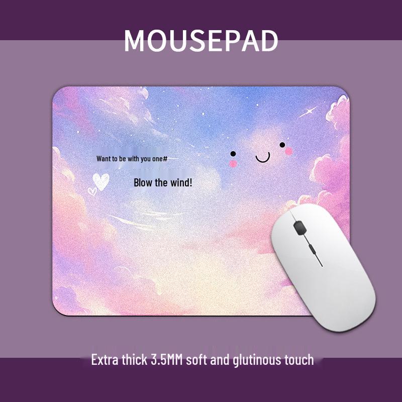 Kompaktní podložka pod myš ve stylu olejomalby se zeleným květem - Čtvercová podložka na stůl pro influencery