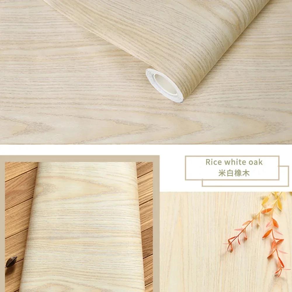 Waterproof Wood Grain Wallpaper Tables Wardrobes Cabinets Furniture Renovation decoration Self Adhesive Wallpaper