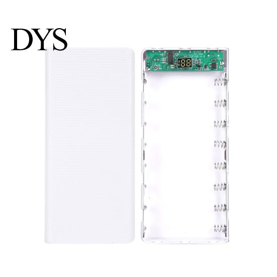Power Bank Box Shell with Digital Display Plug Play Large Capacity Dual USB Battery Phone Output LED Lamp 6x18650 Charger Case Supply