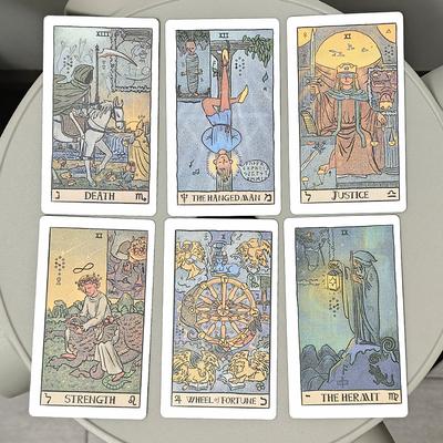 Akashic Eye Tarot 10.3*6cm 78 Bucăți Cărți de Tarot Afișaj Pictorial Invers pe Fiecare Carte