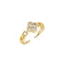Korean-Japanese Zirconia Four-Leaf Clover Adjustable Ring – Trendy Women's Versatile Accessory