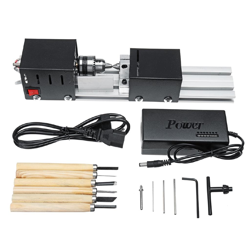 200W 110V-240V Diy Woodworking Tool Milling Grinding Polishing Carving Drill Rotary Tool Set Wood Lathe Mini Lathe Beads Machine