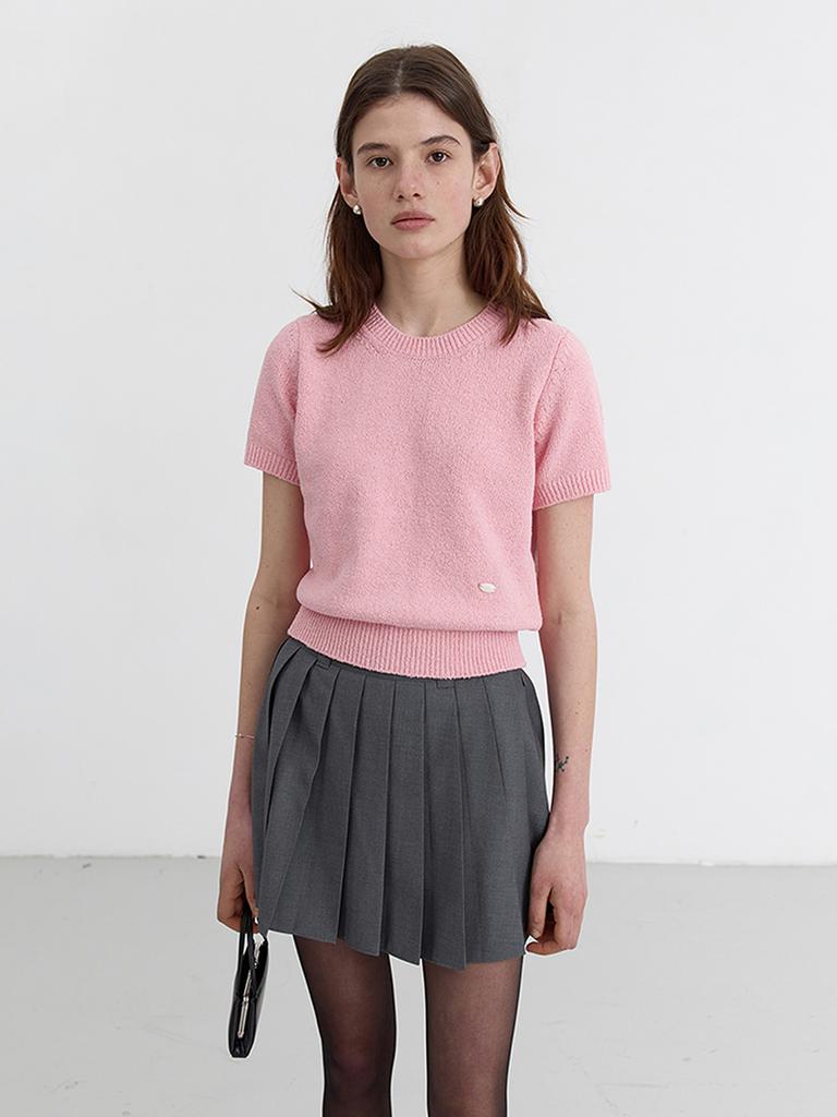 Deonseuteu Summer Crewneck Knit_Udsw5B223_Soft Pink