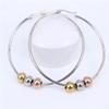 Stylish Round Bead Ear Hoops Exaggerated Metal Circle Ear Hoop Round Ear Rings for Daily Wear Dates Parties