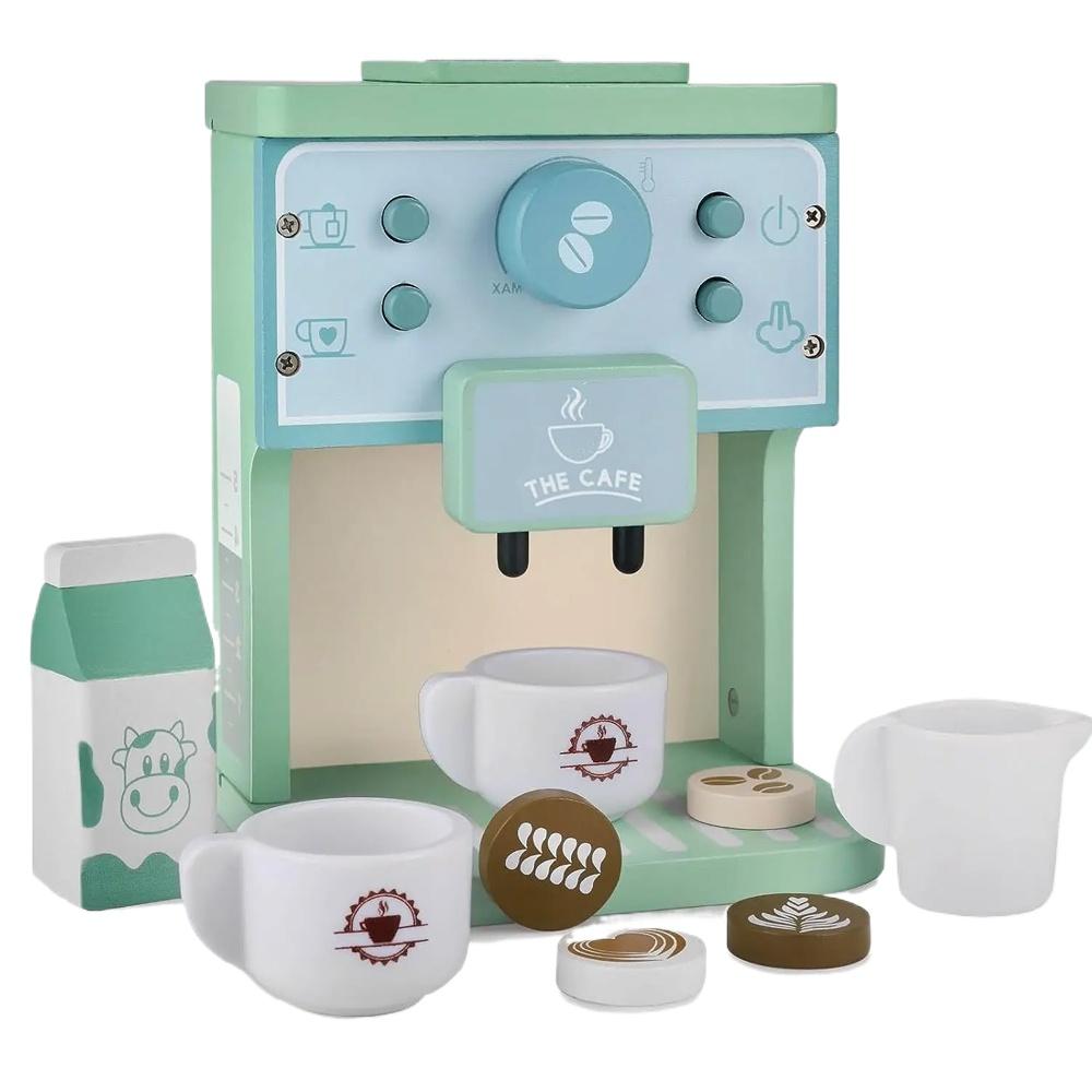Simulated Coffee Machine & Pretend Cookie Maker Set Wooden Toys for Playing House Kitchen Fun Toys Children's Role Playing