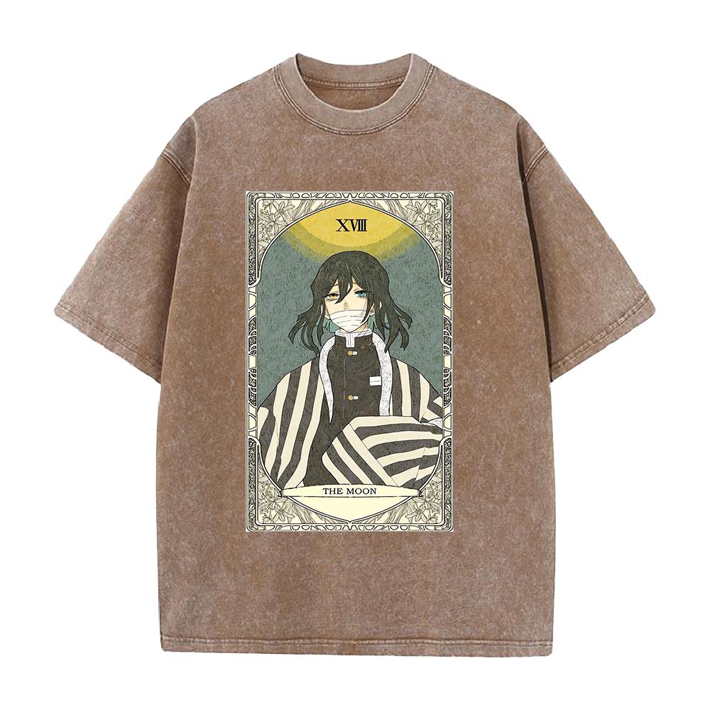 Demon Slayer Iguro Obanai Graphic Tshirt Men Women Clothing Short Sleeve Cotton T-shirts Vintage Washed Tee Harajuku T Shirt