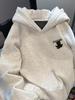 Men’s Trendy Letter Print Loose Fit Hooded Sweatshirt, Autumn/Winter 2025 Hong Kong Style, Versatile for Couples