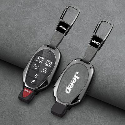 New Zinc Alloy Leather Car Remote Key Case Cover For Chrysler Grand Cherokee Dodge Durango Magnum Ram Styling Accessories