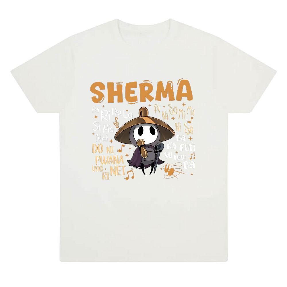 

Sherma Song T-shirts Hollow Knight Silksong Funny Game Quote Tees Harajuku Cartoon Print T Shirts Unisex Cotton Casual Clothes XS белый