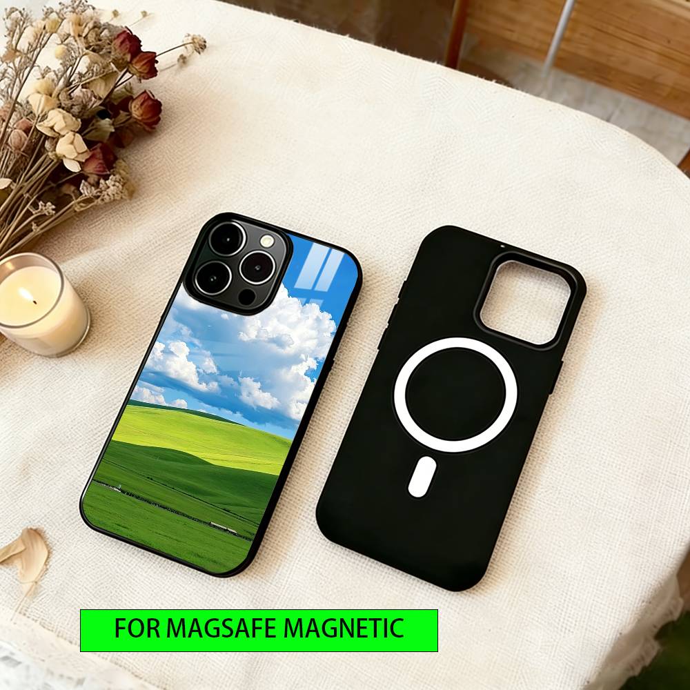 Grasland Handyhülle Für iPhone17,16,15,14,13,12,11 Plus,Pro Magnetisch mit Magsafe Kabelloses Laden