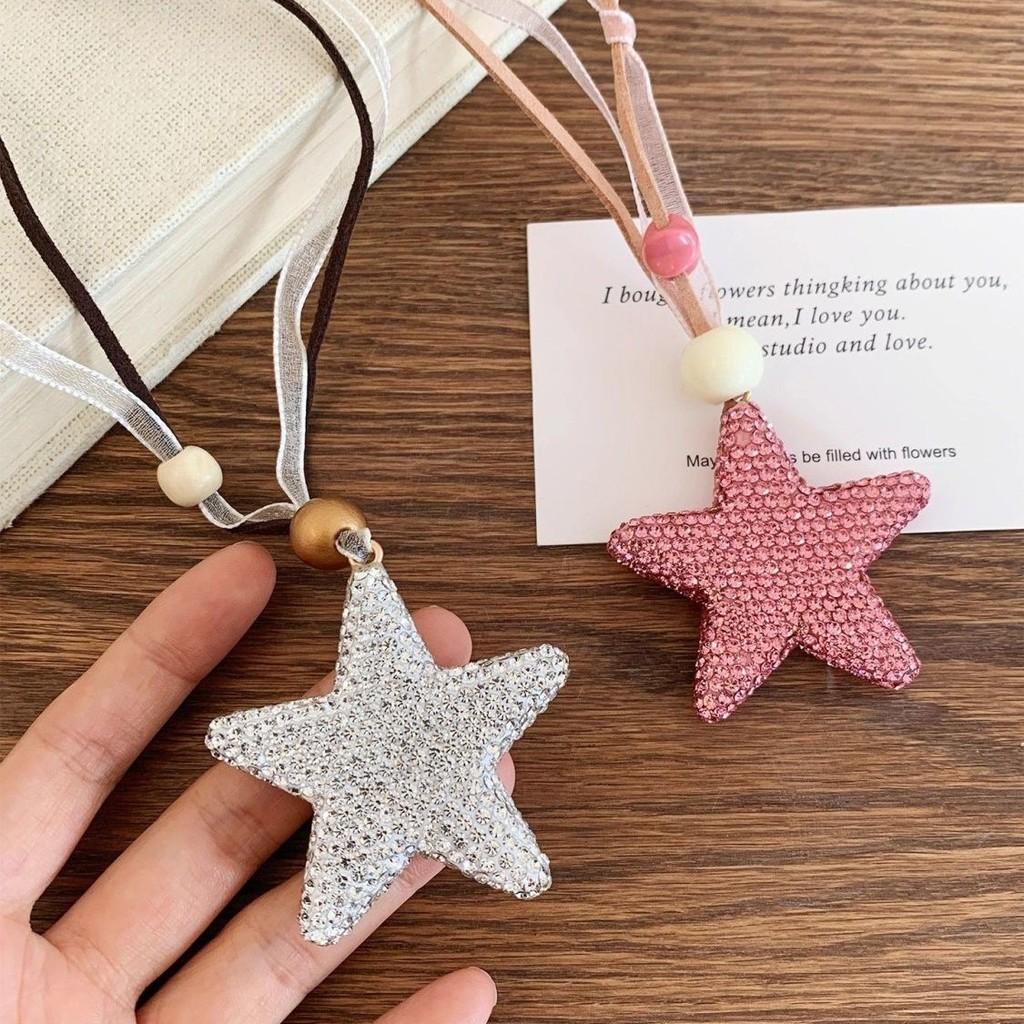 Geometric Star Pendant Necklace For Women With Sparkling Water Drilled Crystals For Daily Wear