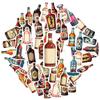 35pcs Stylish Stickers Retro Stationery Stickers Beverage Stickers For Guitar DIY Bicycle Skateboard Laptop Luggage Decor