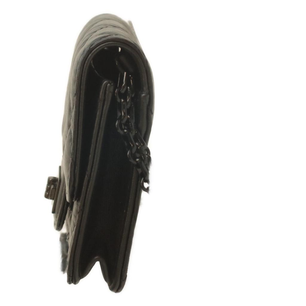 CHANEL 2.55 Sobrack Vintage Calfskin Card Case Chain Mini Shoulder Shoulder bag Black/BlackHardwareUsed