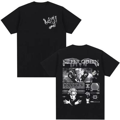 Anime Jojo Bizarre Adventure T-Shirt Killer Queen Graphic T Shirts Men Women Casual Cotton Short Sleeves Oversized Male T-shirts