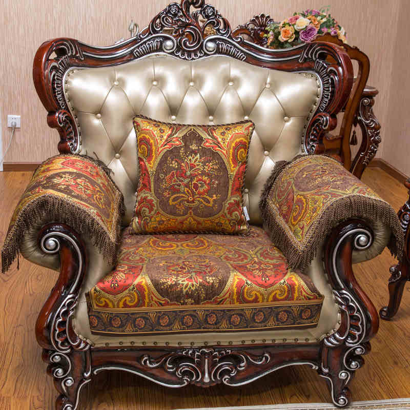 Potah na pohovku v americkém stylu Protiskluzový Špičkový žinylkový materiál Celoroční Univerzální Polštář na pohovku Domácí dekorace Ochranný potah na pohovku