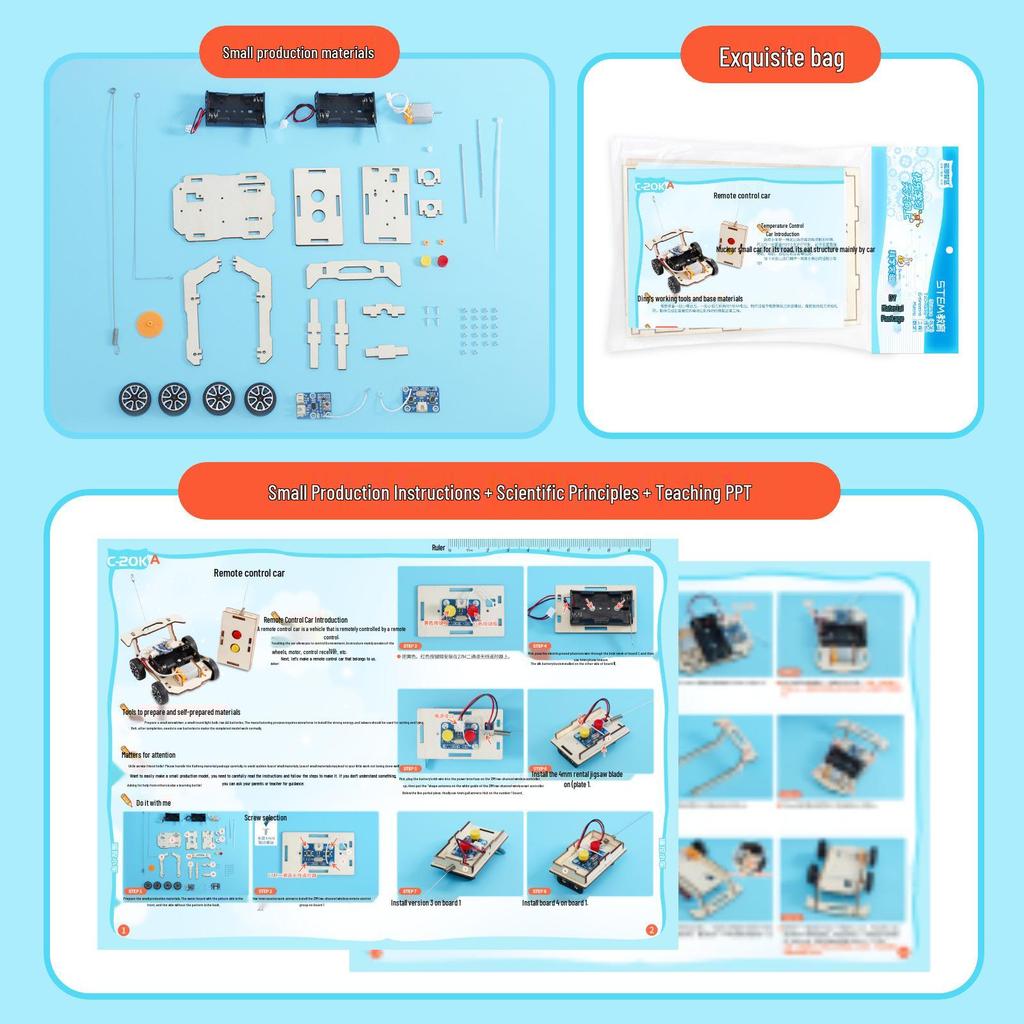 STEM DIY Wireless Remote Control Car Kit for School Science Projects
