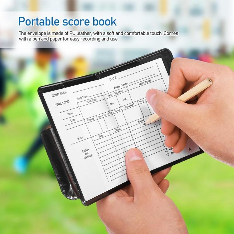 Soccer Referee Card Set Red and Yellow Warning Cards with Record Paper, Pencil, Card Wallet, Soccer Referee Kit Sports Games