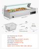 Commercial Food Warmer, 1500W Electric Stainless Steel Steam Food Warmer with Glass Cover, 4-Pan Countertop Buffet Bain Marie with Soup & Perforated
