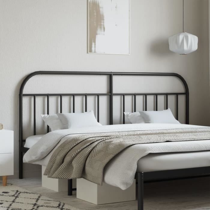 VidaXL Black Metal Headboard 200 Cm 353673