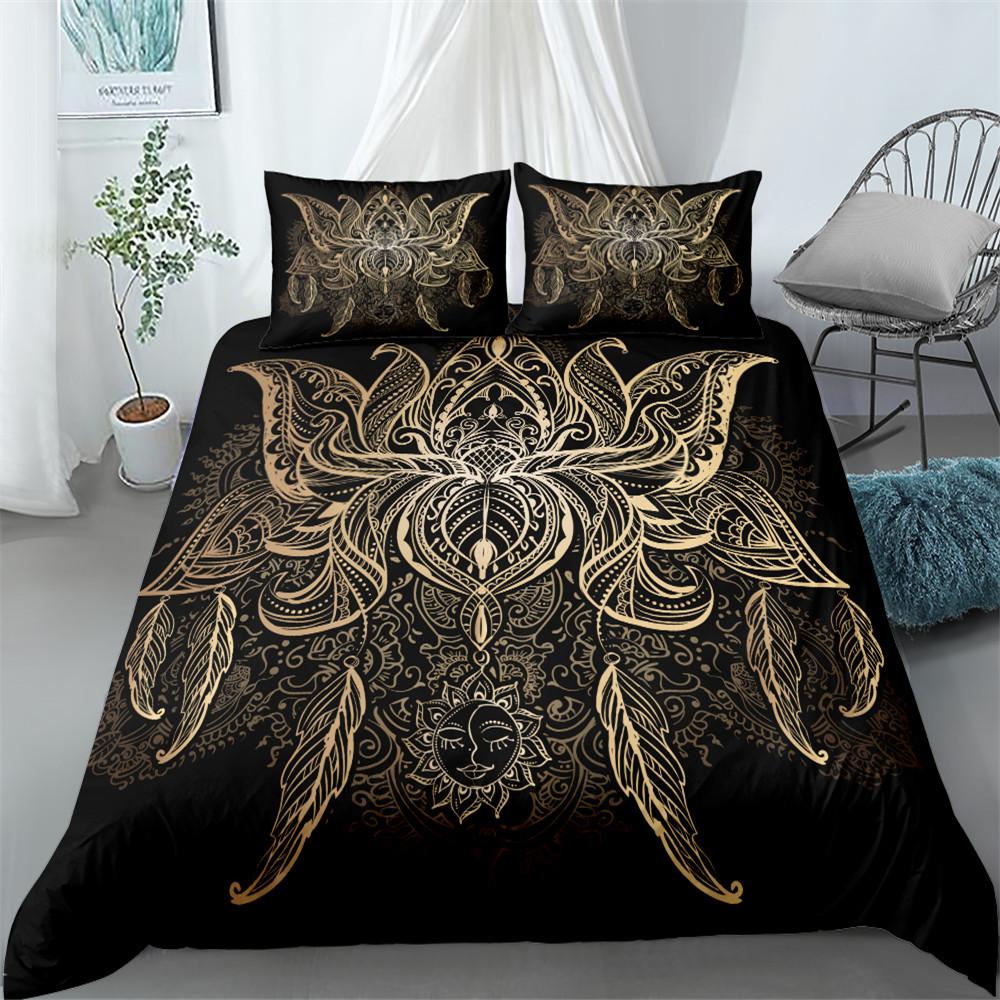 Gold Duvet Cover Bedding Set 240x220 Twin Queen King Size Comforter Double Bed Quilt Cover 135 Euro Bed Linen 2 Bedrooms 200x200
