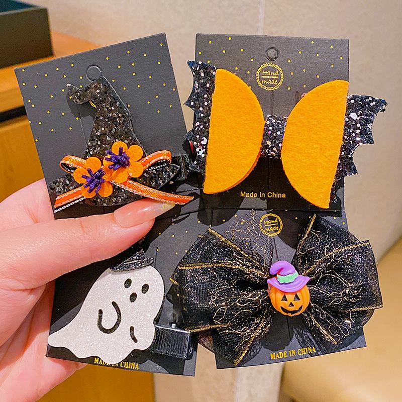 

Детская заколка для волос в виде тыквы-ведьмы - Головной убор на Хэллоуин для девочек