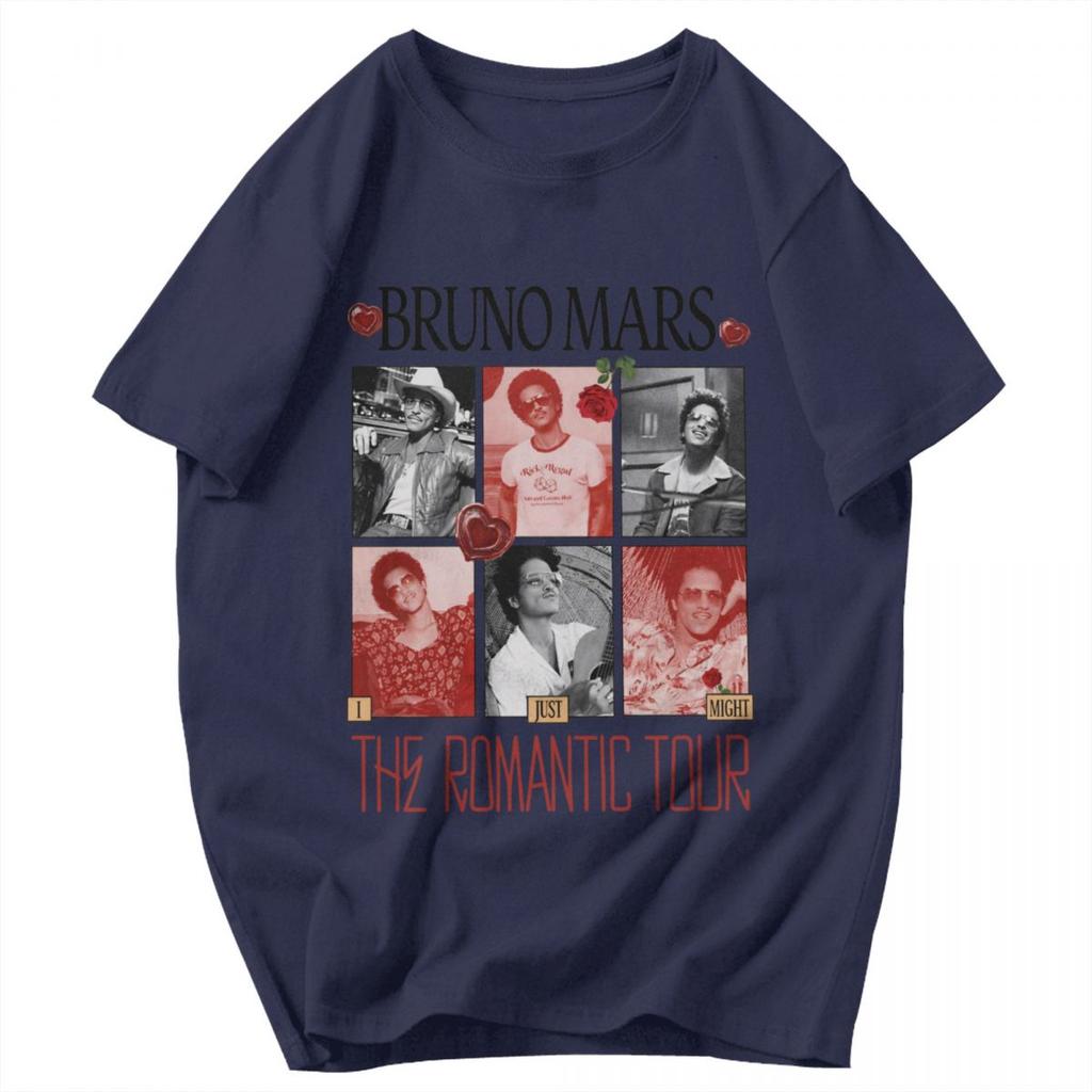 T-shirt da uomo 2026 The Romantic Tour Cantante americano Bruno Mars Fantastici Regali Grafiche Y2K Magliette Unisex T-shirt