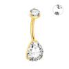 1Pc Titanium Zircon Belly Button Ring Internally Threaded Navel Ring Belly Piercing Women's Navel Piercing Body Jewelry 14G