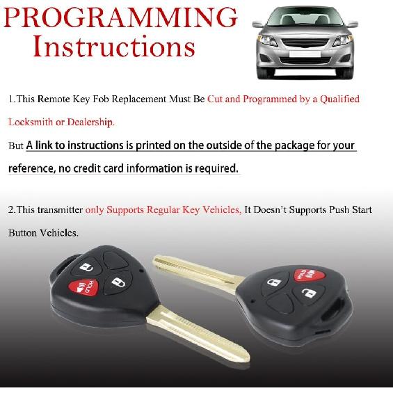 MechanMagic Key Fob Remote Replacement Fits for 2010 2011 2012 2013 2014 2015 2016 2017 2018  Toyota 4Runner /Rav4/Yaris HYQ12BBY HYQ12BDC Keyless