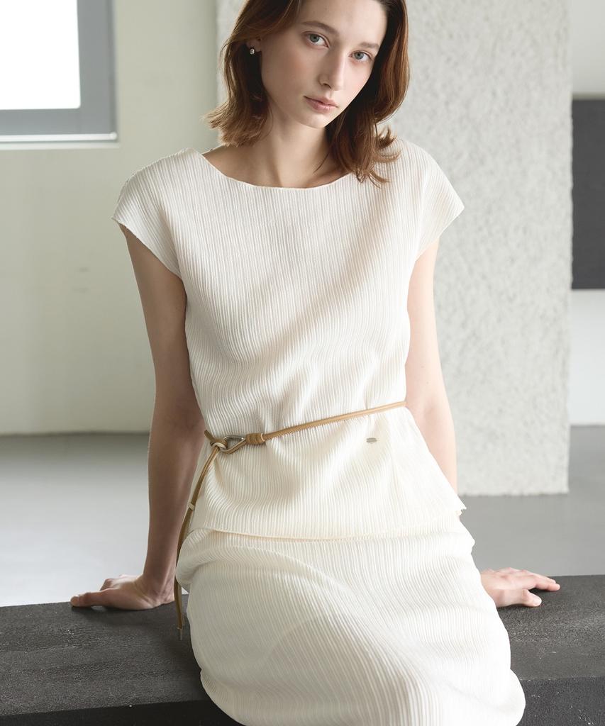 Ollibeudeollibeu Pleated Sleeveless Tee Blouse Ow6Mb4580