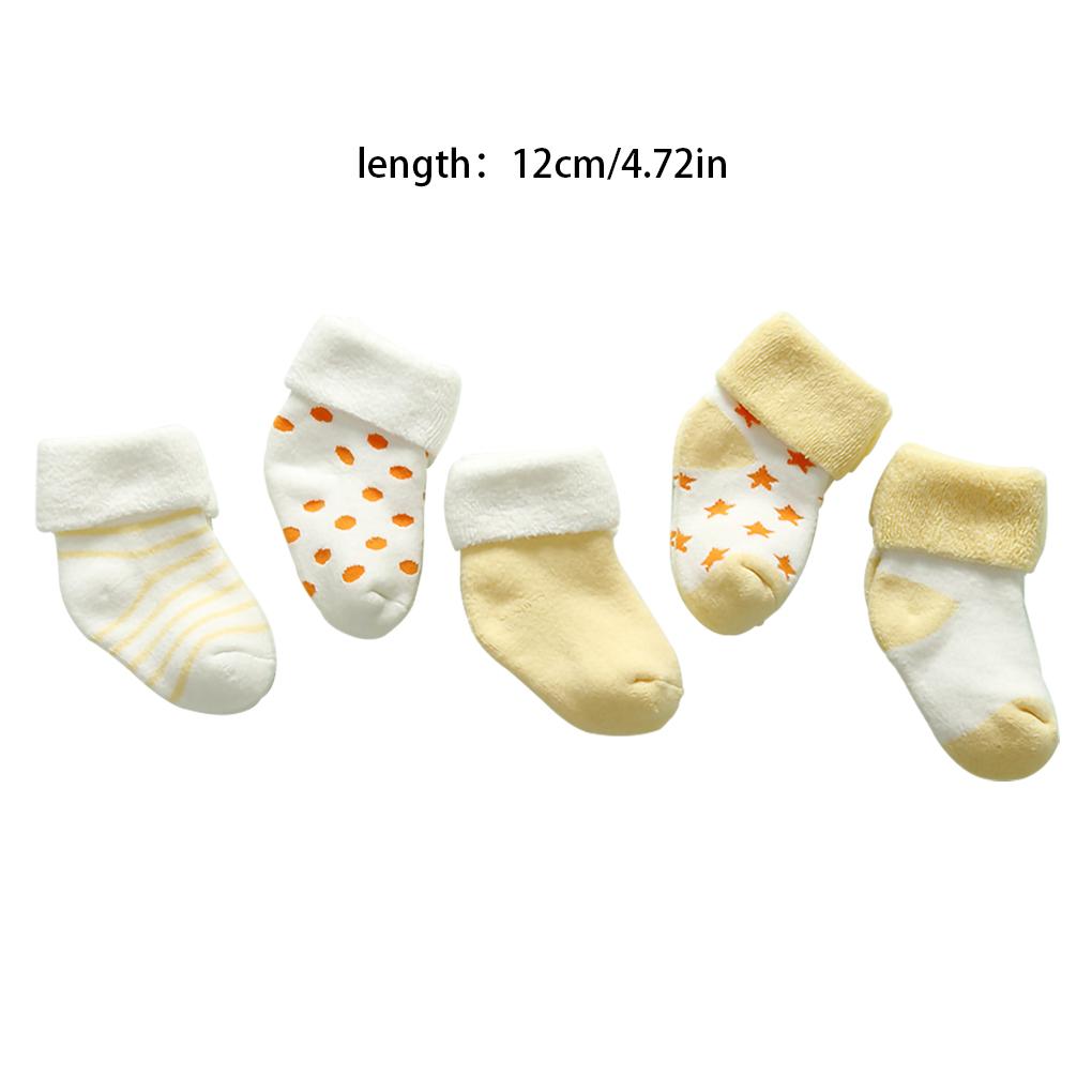 5 Pair Baby Cotton Socks Sets Newborn Socks Thicken Cartoon Comfort Cotton Infant Warm\-keeping Socks with Elastic Opening