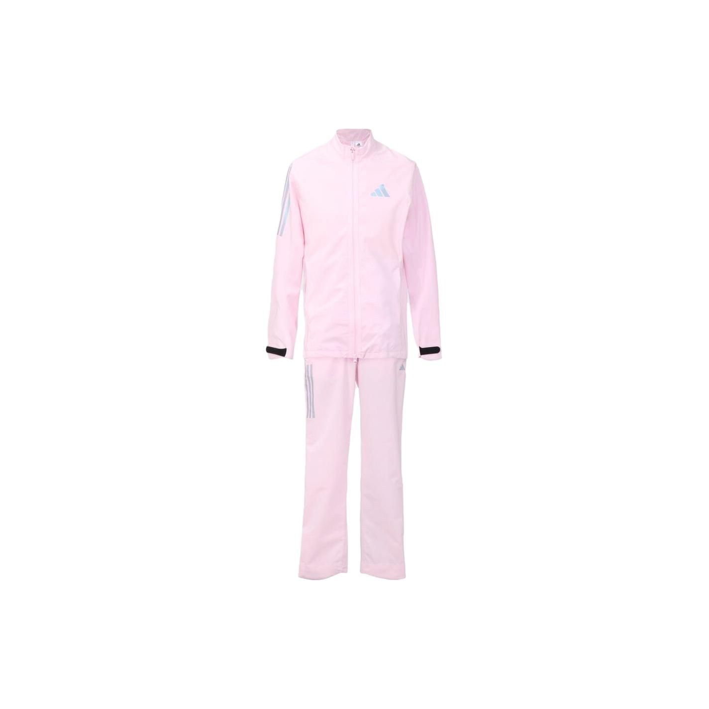 adidas Light Pink Girls  3-Stripes Stand Collar Tracksuit IC1417 S