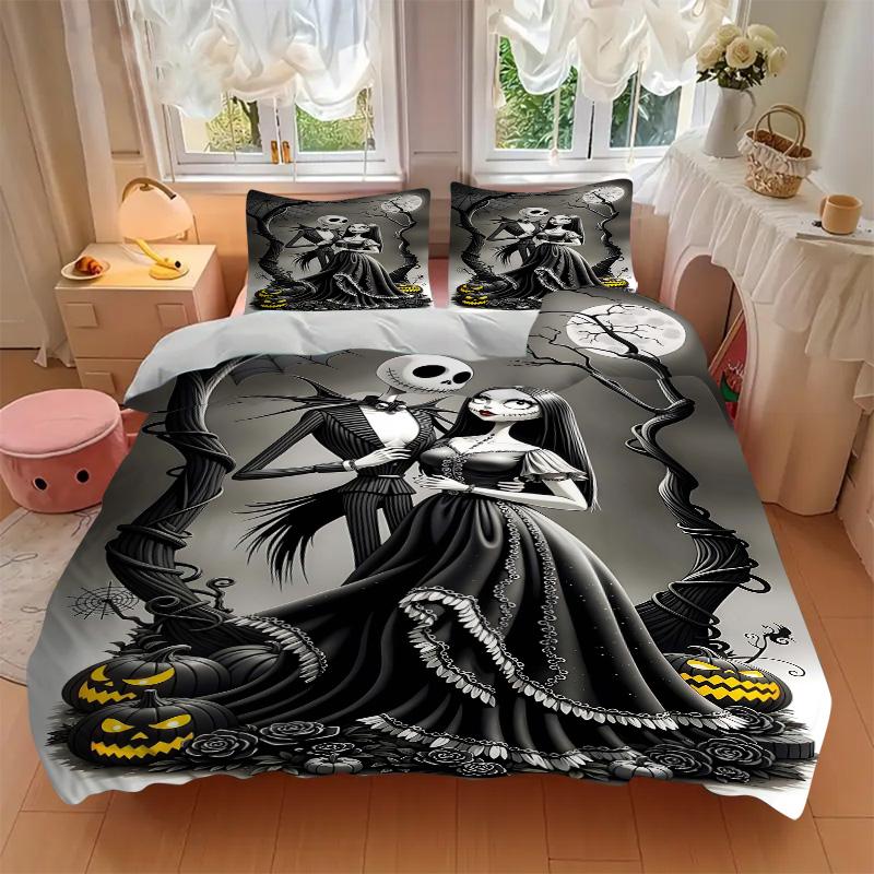 Nightmare Before Christmas Print 3Pcs Bedding Setduvet Cover With 2 Bedropillowcase Home Birthday Gift