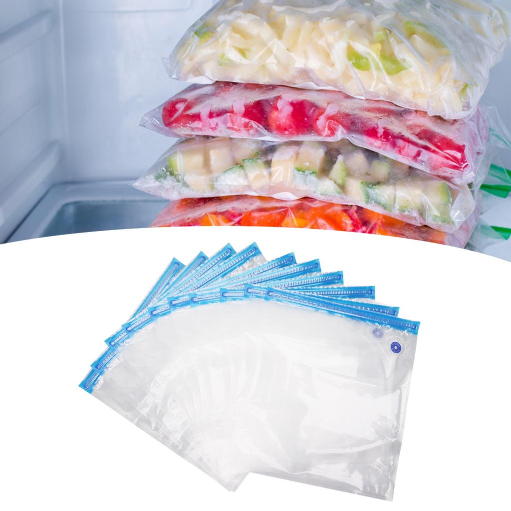 10Pcs Food Vacuum Bag Odorless Space Saving Vacuum Sler Bag with Pump for Home Supermarket