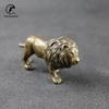 Antike Bronze Männlicher Löwe König Statue Kleine Ornamente Massivkupfer Berglöwen Miniaturfiguren Messing Skulptur Handwerk Dekor
