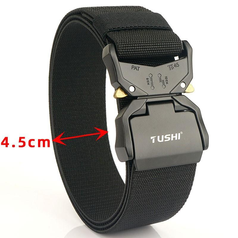 4.5cm Double Quick-Release Aluminum Alloy Buckle Nylon Belt Men s Cobra 125cm чёрный