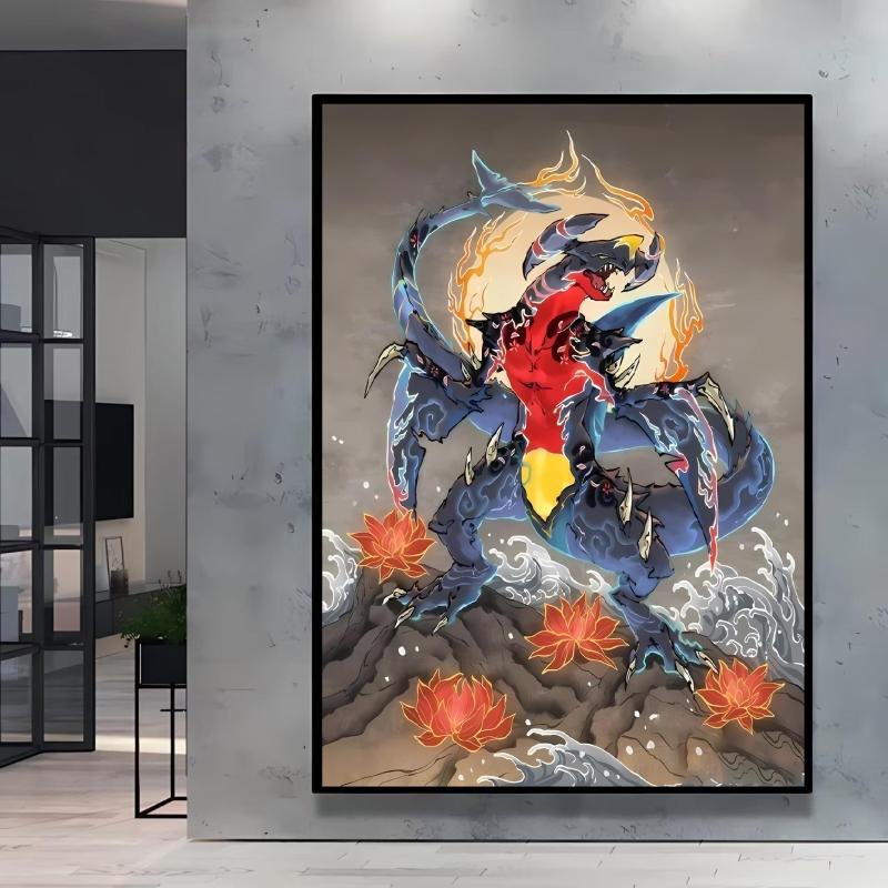 Print on Canvas Pokemon Swampert Poster Comics Pictures Not Fading Home Living Room Bedroom Wall Decoration Friends Gifts