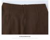 Women's High-Waist Brown Wool Midi Skirt with Slit - Autumn/Winter 2025 Collection