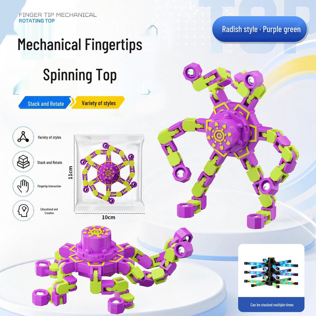 Transformable Luminous Fingertip Gyroscope - Educational Rotating Decompression Toy for Kids