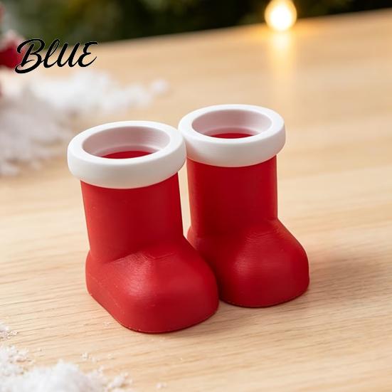 Mini Christmas Tree Accents Theme Ornaments Santa Hats/Boots/Gloves Decorative PLA Figures Reusable Xmas Party Props 3D Printed Crafts for