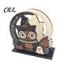 Cute Owl Table Decor Halloween Wood Napkin Holder, Rustic Ghost Skeleton Pumpkin Dispenser, Vertical Holder Vintage Tabletop Standing Tissue