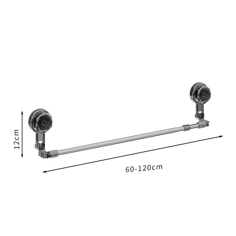 Rotating Suction Cup Towel Rack with Single Bar - No-Drill Bathroom Storage Shelf Suction Cup Towel Rack Boxed серый
