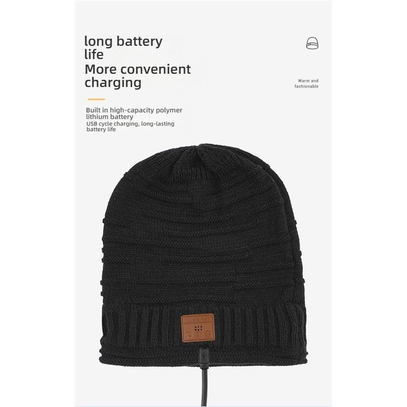 Wireless Bluetooth Beanie Hat, Waterproof Stereo Headphones Hat, 20M Transmission Range, 4 Hours Battery Life, Winter Warm Accessory