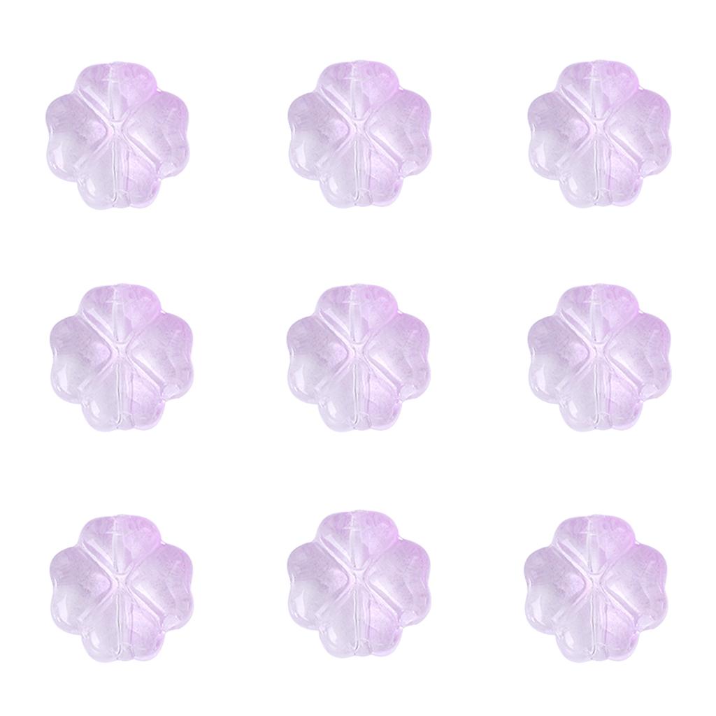 About20Pcs Glass Four Leaf Flower Beads Scattered Beads Handmade DIY Making Couple Bracelets, Necklaces, Earrings, Jewelry Acces