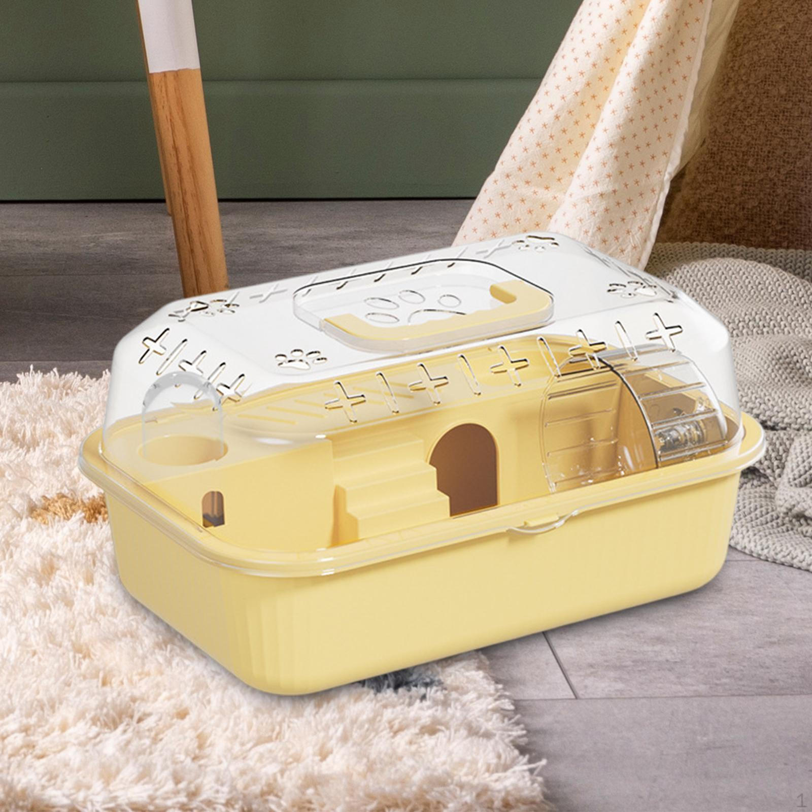 

Компактная среда обитания животных, место для упражнений для хомяков, переноска для путешествий для мелких домашних животных Lemon Yellow