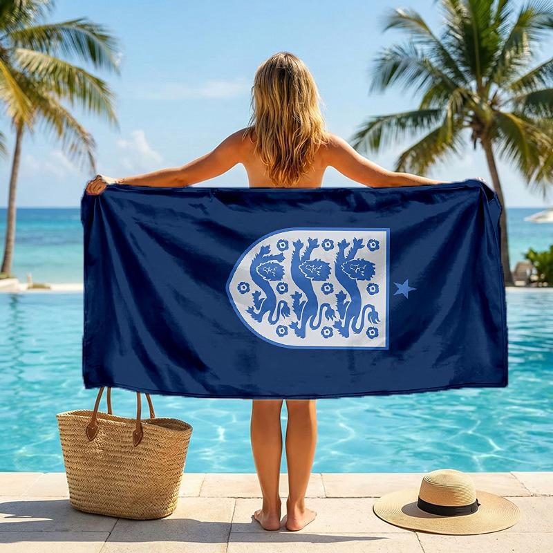 Toalla de Playa de la Selección Nacional de Fútbol de Inglaterra Suave de Microfibra Toalla de Verano Secado Rápido Absorbente para Playa Piscina Viaje