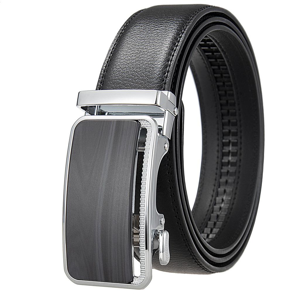 1Pcs Fashion Versatile Business Men'S Belt, Cowhide Belt Automatic Buckle Men'S Belt Ly36-35576-1
